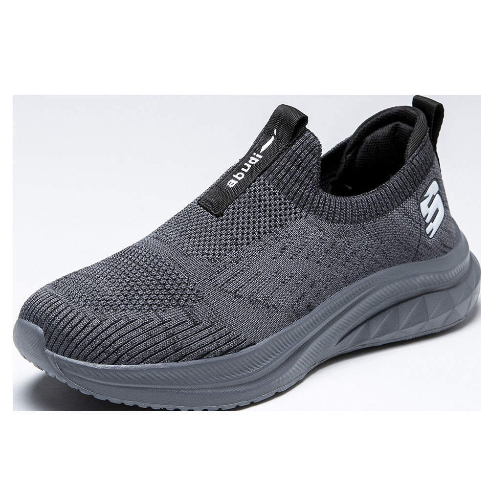 High elasticity and breathable flying knitted men's shoes 2025 new lightweight and comfortable versatile shoes cold sticky casual soft sole men's shoes