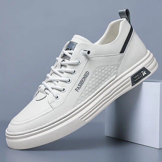 2024 men's shoes are fashionable and casual, real super soft leather small white shoes, men's leather shoes, soft soled board shoes, light elastic shoes