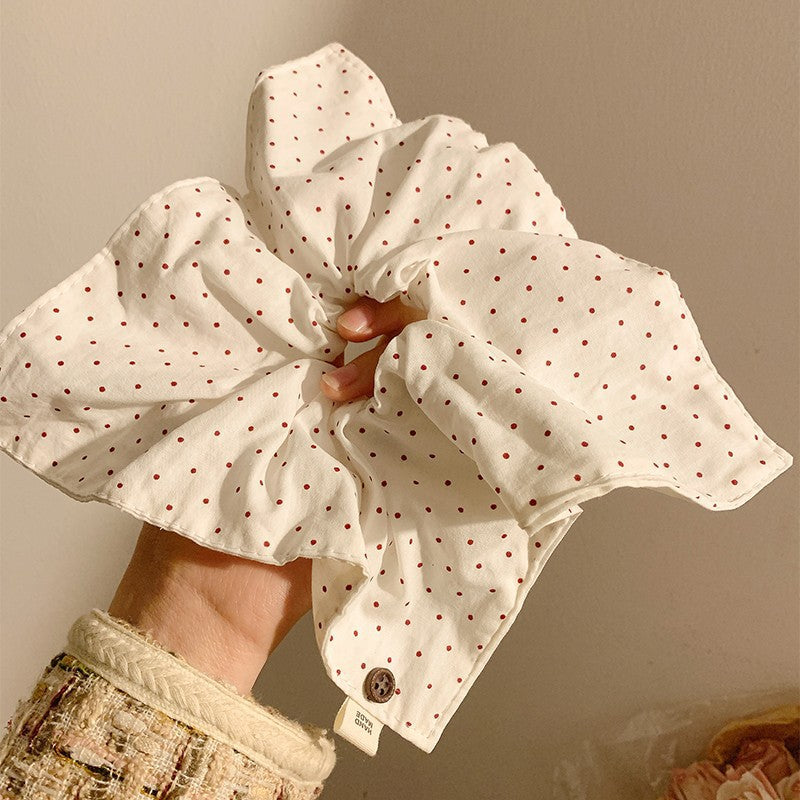 New Chinese blended style square scarf large intestine scrunchie women's large high-end square headband low ponytail hair tie hair accessory