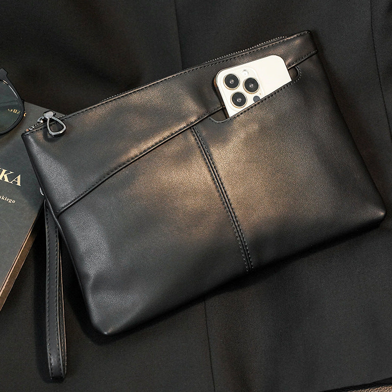 New men's simple clutch bag casual fashion brand envelope bag ipad bag street couple clutch bag armpit bag
