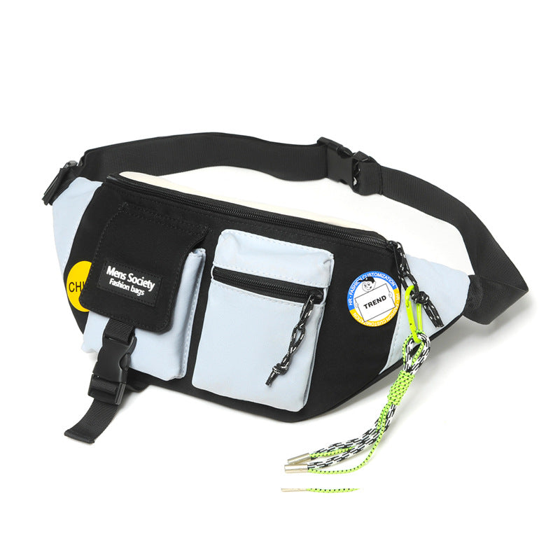 Men's bag casual mobile phone bag crossbody weight reduction sports chest bag canvas chest bag boys light sports