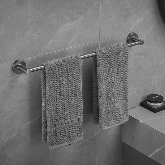 Gun Grey Single Pole Towel Bar Stainless Steel Bathroom Bath Towel Rack Wall Mounted Bathroom Towel Rack Double Pole Hanging Towel Rack