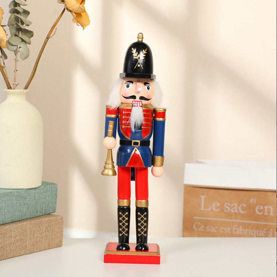 Cross-border spot new nutcracker wooden handicraft ornaments in different sizes Creative home Christmas ornaments