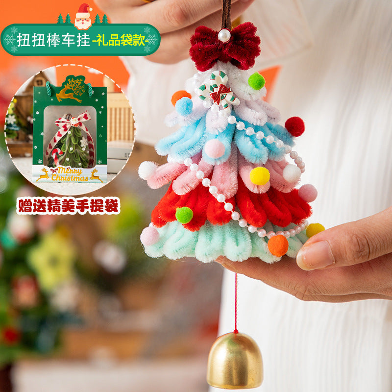 Christmas Hanging Decoration Christmas Tree Car Hanging Decoration Crypto Twist Stick Handmade DIY Material Pack Homemade Creative Gifts