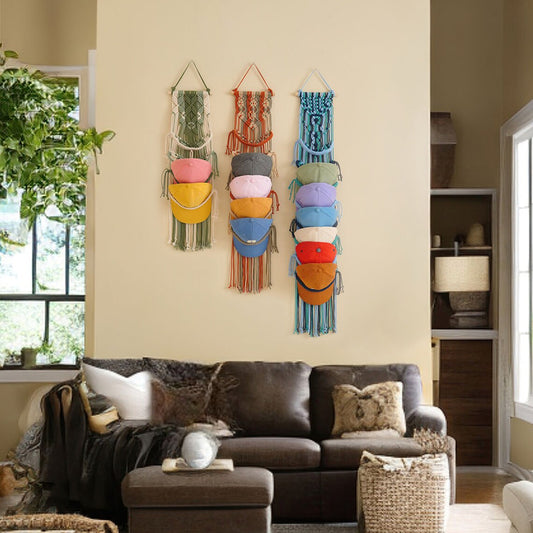 Foreign Trade New Moroccan Hand Woven Tapestry Peaked Cap Storage Wall Mounted Hat Rack European and American Home Decoration