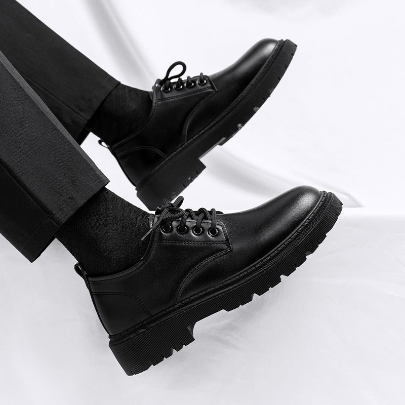 Business Leather Shoes Men's Summer 2024 New Teen British Style Student Platform Suit Men's Casual Trendy Shoes