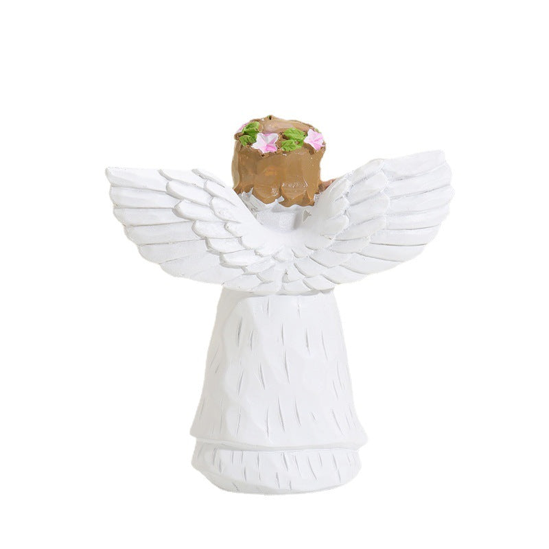 Outdoor Courtyard Home Home Ornaments European and American Style Creative Angel Resin Crafts Cute White Angel Ornaments
