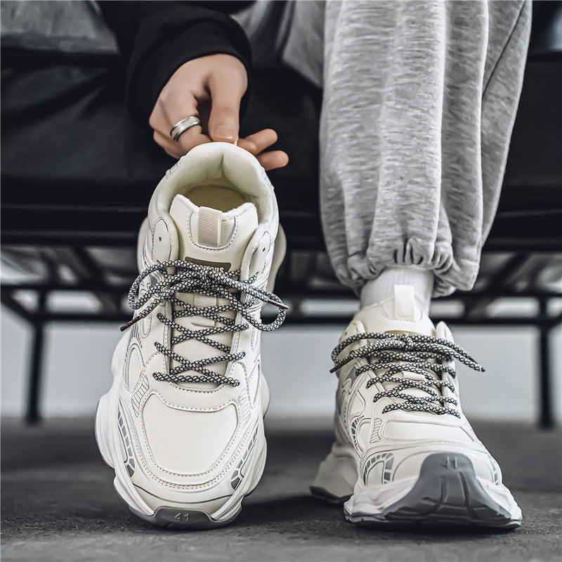 Hong Kong style dad shoes men's autumn fashion brand sense youth mesh casual versatile thick-soled height-increasing sneakers
