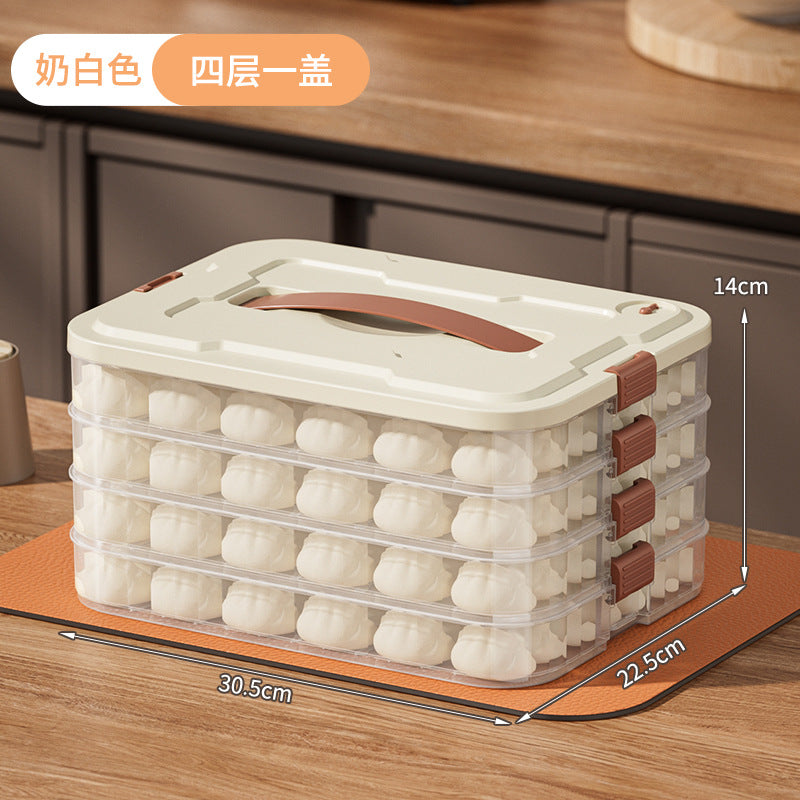 Dumpling storage box, refrigerator food-grade quick-frozen kitchen wontons, dumplings, frozen fresh-keeping organizing tray, crisper box