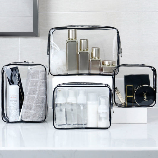 New Cosmetic Bag Wholesale Large Capacity Simple Portable Toiletry Bag Dry and Wet Separation Travel Storage Bag Transparent Waterproof