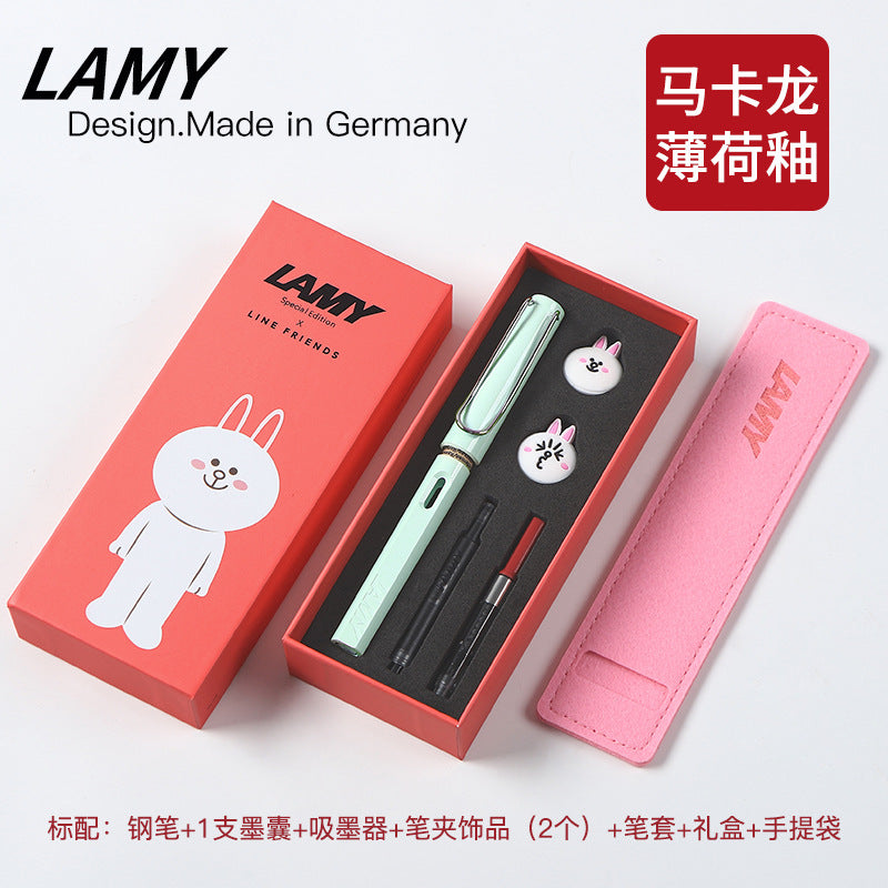 Spot German Lingmei cartoon student practice special fountain pen EF gift box ink sac ink souvenir wholesale on behalf of the wholesale