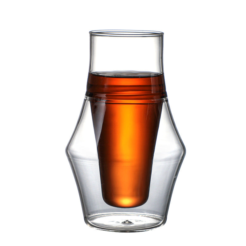 Manufacturers supply new double-layer single-mouth coffee cup sharing pot set high borosilicate heat-resistant glass cup spot