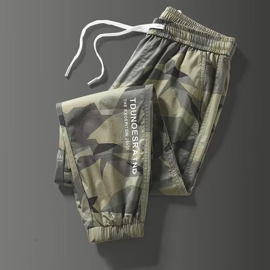 Pants worn by men for work, camouflage, wear-resistant dirty construction clothes, work pants, breathable ice silk casual work pants