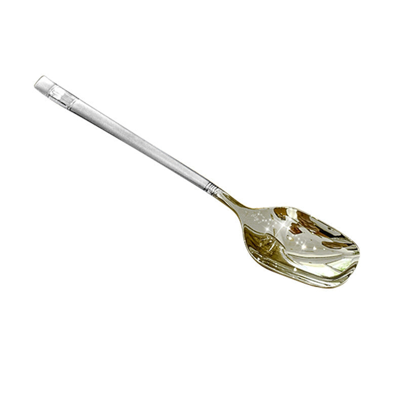 High-value stainless steel spoon household student children's eating spoon thickened long handle adult soup spoon coffee spoon