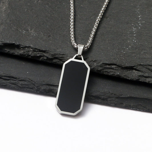 Amazon hot sale new simple black dripping stainless steel necklace male hip hop niche versatile sweater chain wholesale