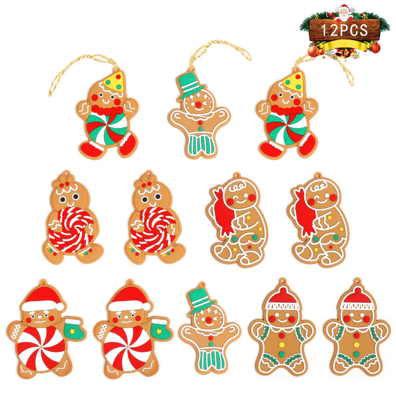 Cross-border hot sale classic Christmas gingerbread man pendant, Christmas decorations, Christmas tree pendants, spot wholesale