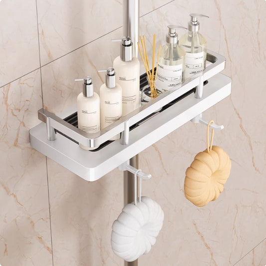 shower bathroom shelf free toilet shower rod tray household storage basket hanger plastic toilet hook