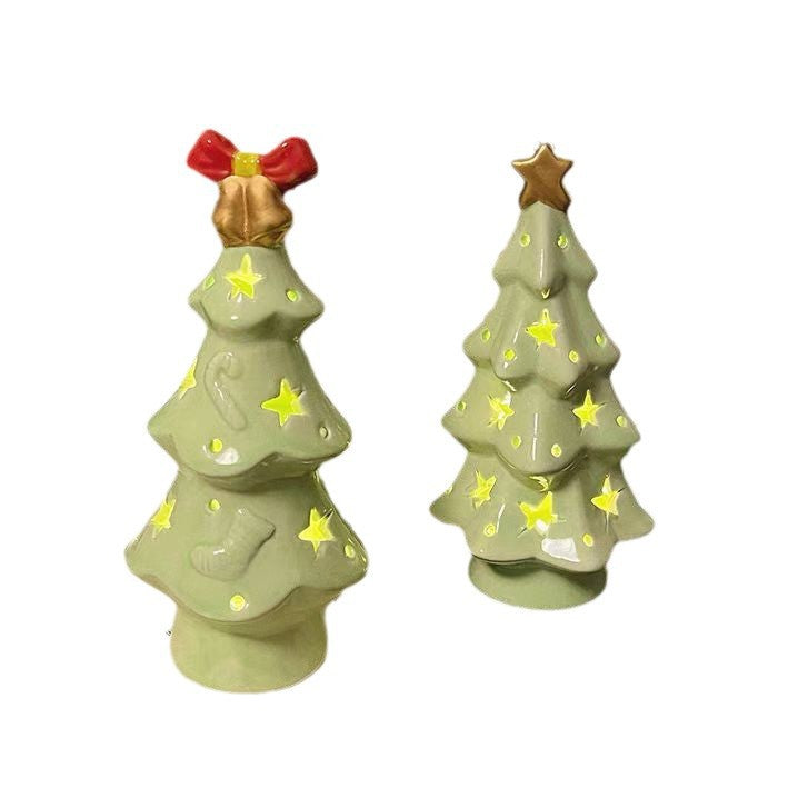 ins wind christmas tree star night light christmas atmosphere sense decoration to send girlfriends desktop ceramic ornaments gifts