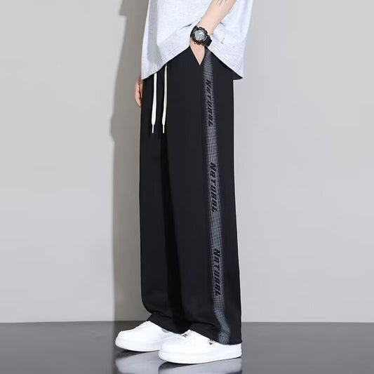 Teen pants men's spring and autumn trendy brand junior high school and high school students casual straight pants big kids handsome loose trousers