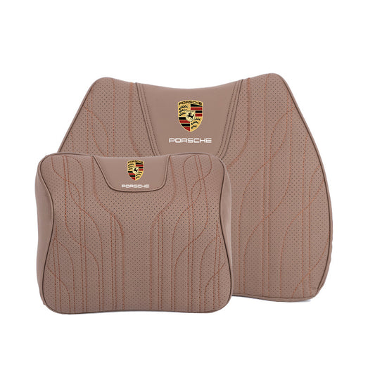 Applicable Porsche coat of arms car headrest lumbar support Macan Cayenne Paramela 718 interior trim