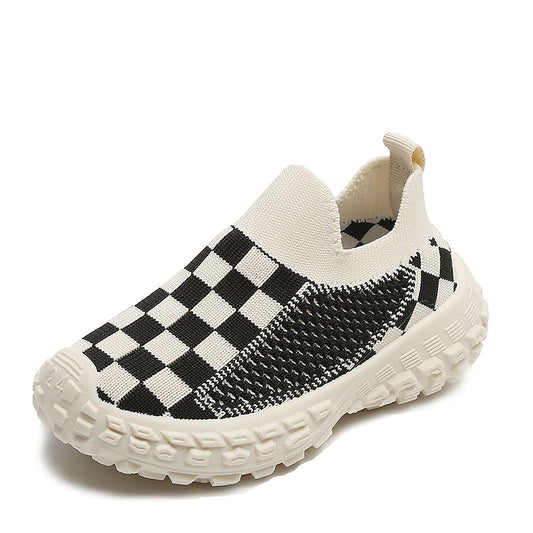 Children's sports shoes spring and autumn 2026 new boys' casual shoes, breathable mesh shoes, soft-soled girls' flying knitted shoes, baby shoes
