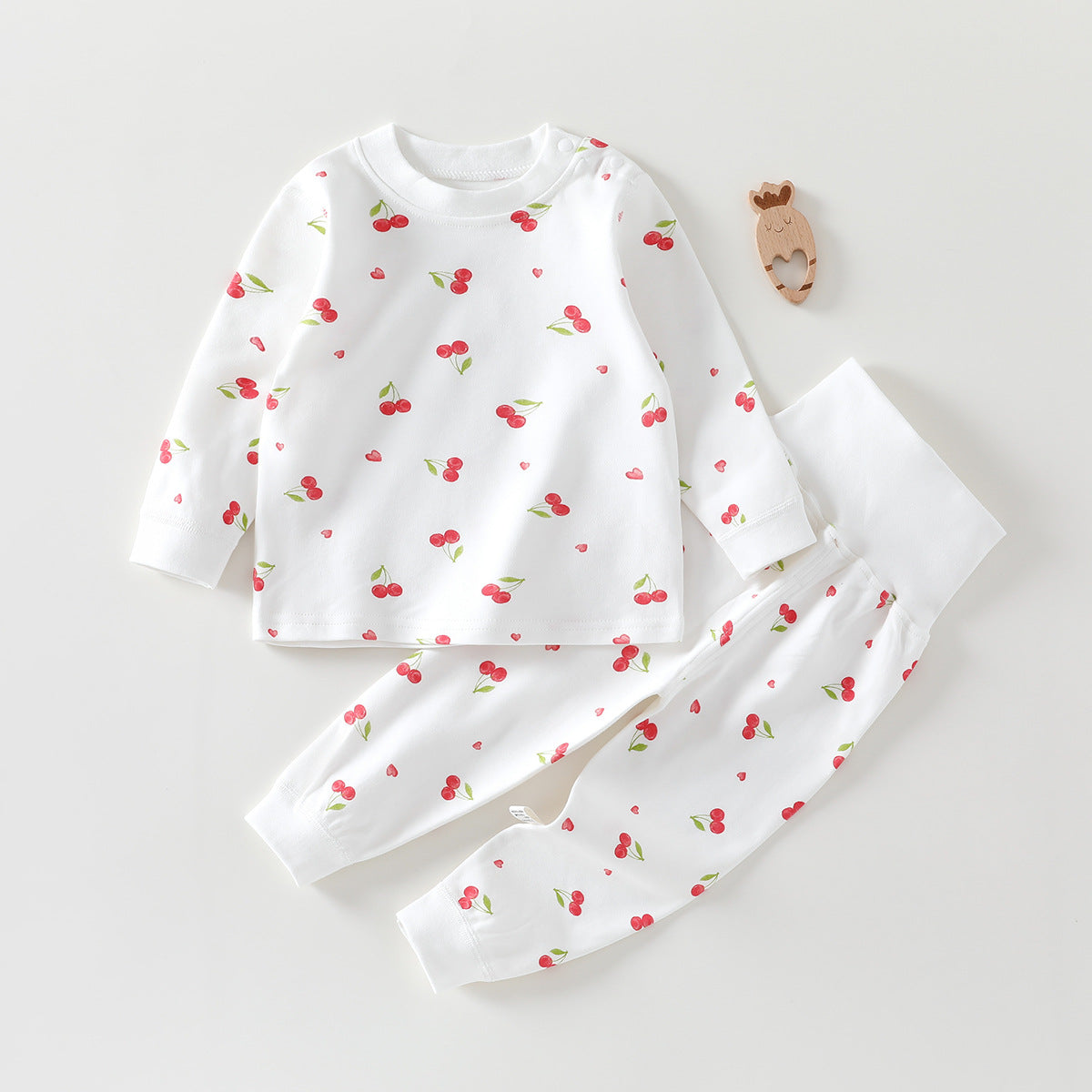 Spring and autumn high-waisted belly protection newborn autumn clothes set children's autumn pants baby thermal underwear baby leggings pajamas