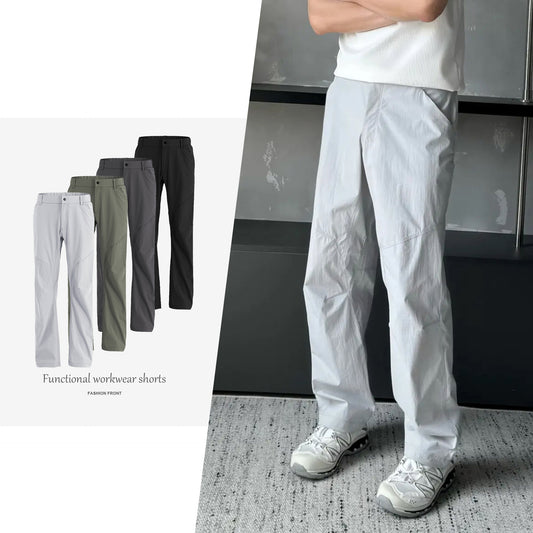 [CSMY] Zhiyi - "CLARKIA" outdoor summer light assault pants loose straight leg pants slacks men