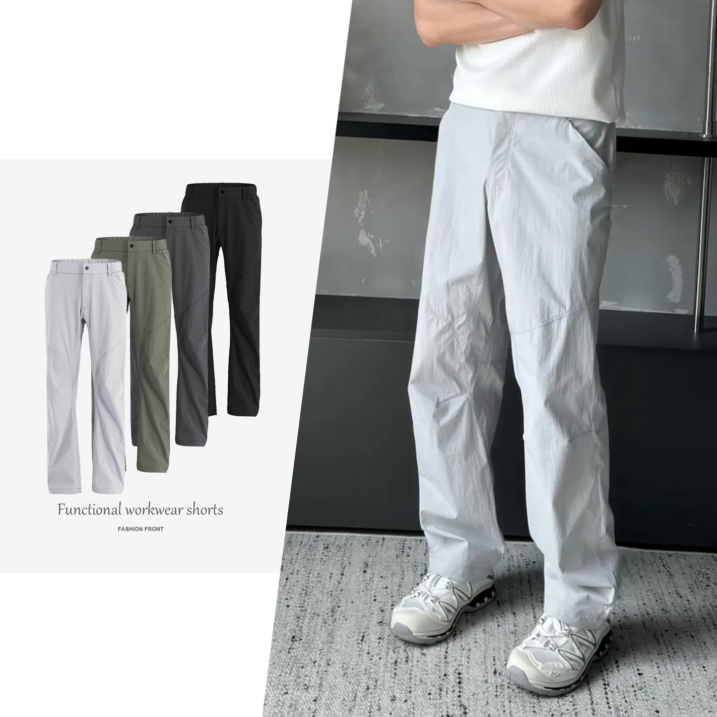 [CSMY] Zhiyi - "CLARKIA" outdoor summer light assault pants loose straight leg pants slacks men