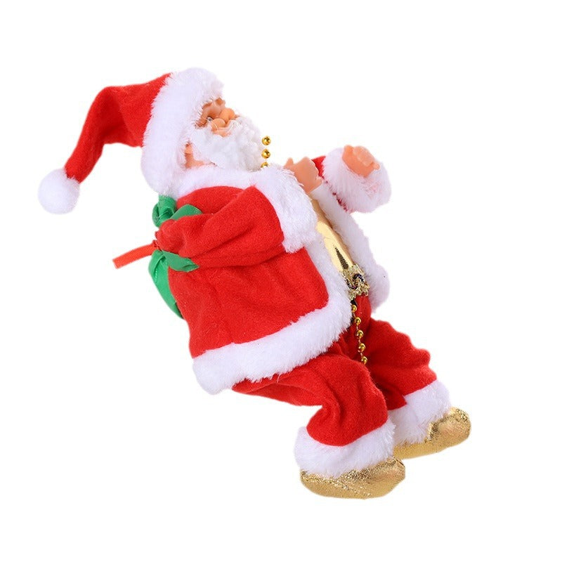 Climbing beads Santa music electric doll climbing rope old man Christmas gift gift Christmas decorations