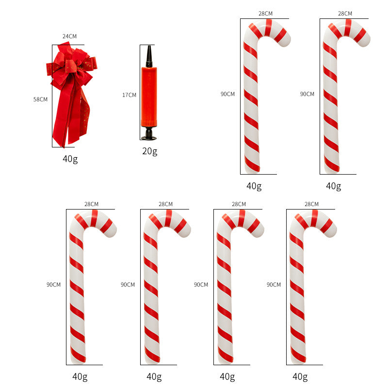 Cross-border inflatable crutches, candy bars, large Christmas decorations, decorations, holiday parties, beautiful displays, scene props