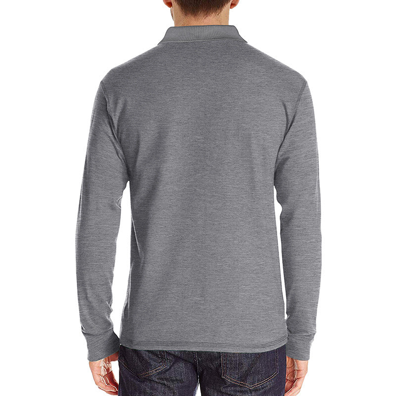 Europe and America men's long sleeve lapel t-shirt foreign trade men's polo shirt cross-border autumn and winter base shirt tops Polos wholesale