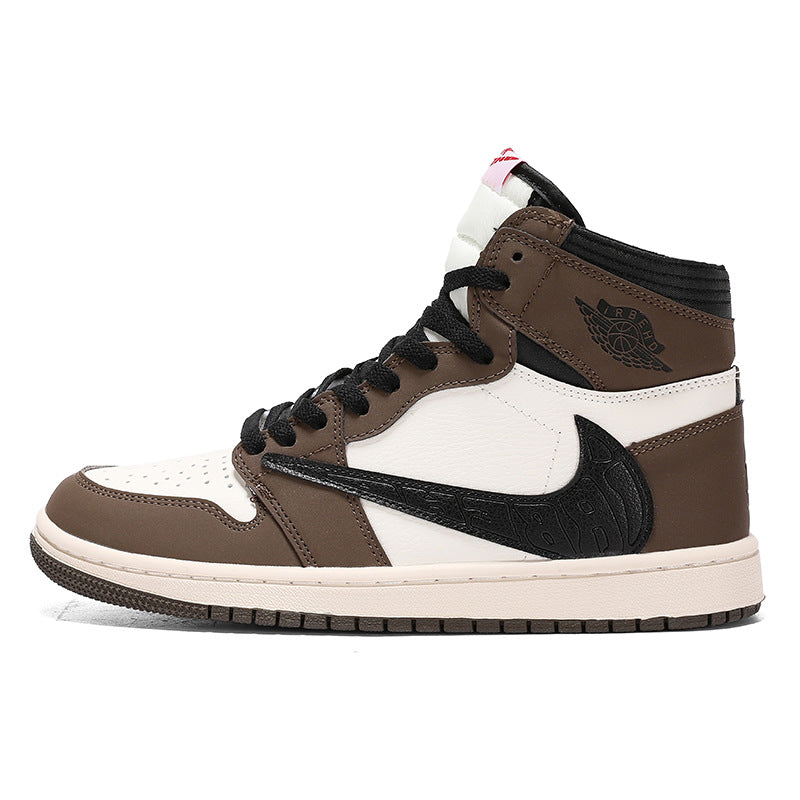 AJ men's shoes high-top dark brown barb board shoes Hiroshi Fujiwara same lightning barb low-top shoes dunk black and white panda women