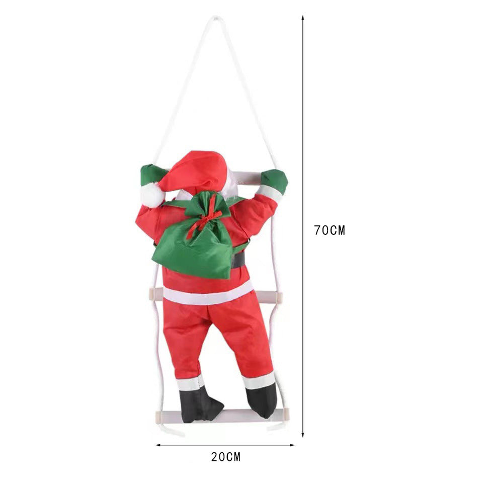 Cross-border Christmas Ladder Santa Claus Window Pendant Christmas Doll Ladder Climbing Ladder Decoration Props