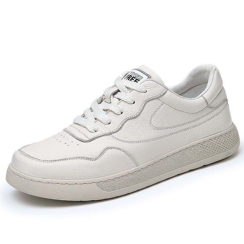 The first layer of cowhide autumn new men's casual shoes leather comfortable men's leather shoes white shoes board shoes men's shoes trend