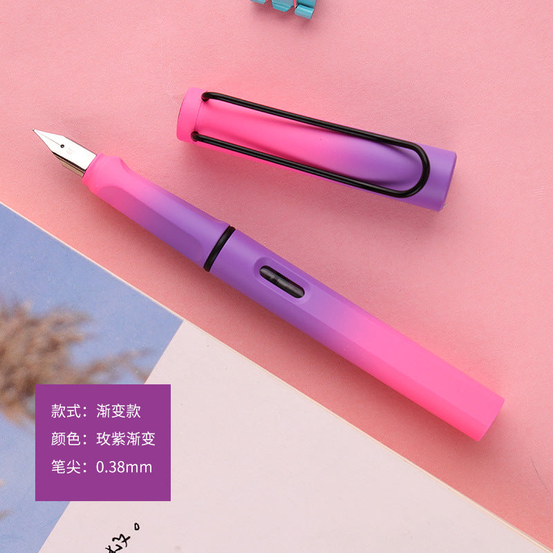 Zhengzi colorful gradient color fountain pen dual-purpose student pen can be exchanged for ink sac color gradient printable LOGO pen