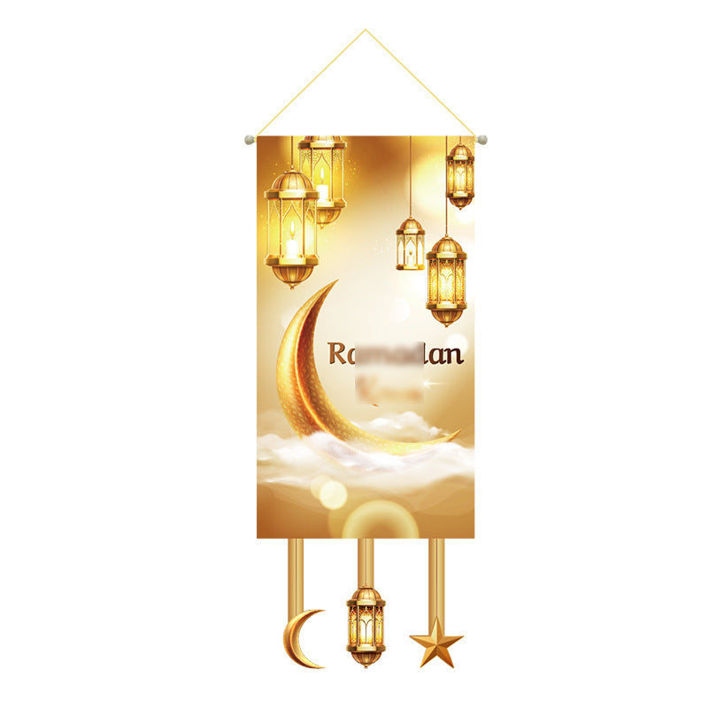 Cross-border classic plaid Christmas flag decoration couplet lantern elf family restaurant KTV shopping mall holiday decoration