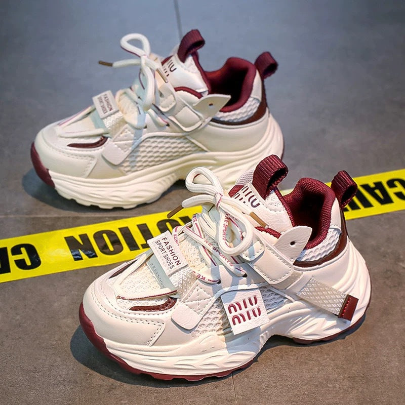 Children's white shoes, girls' shoes, 2026 new spring and autumn mesh, versatile lightweight soft-soled sports dad shoes