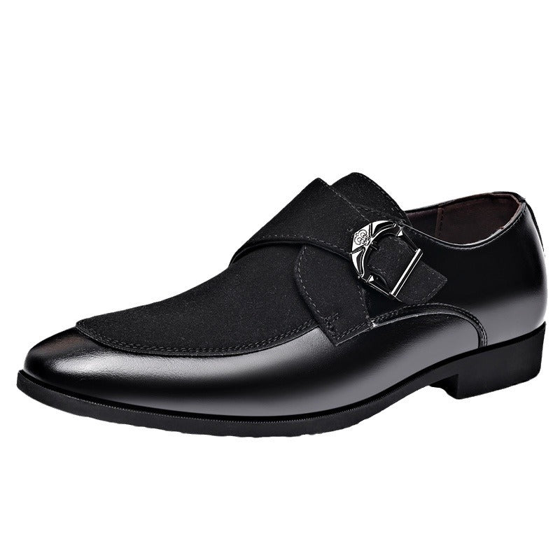 2025 New Leather Shoes Men's Business Formal Casual Shoes Crocodile Print Men's British Korean Version Pointed Toe Plus Size Shoes