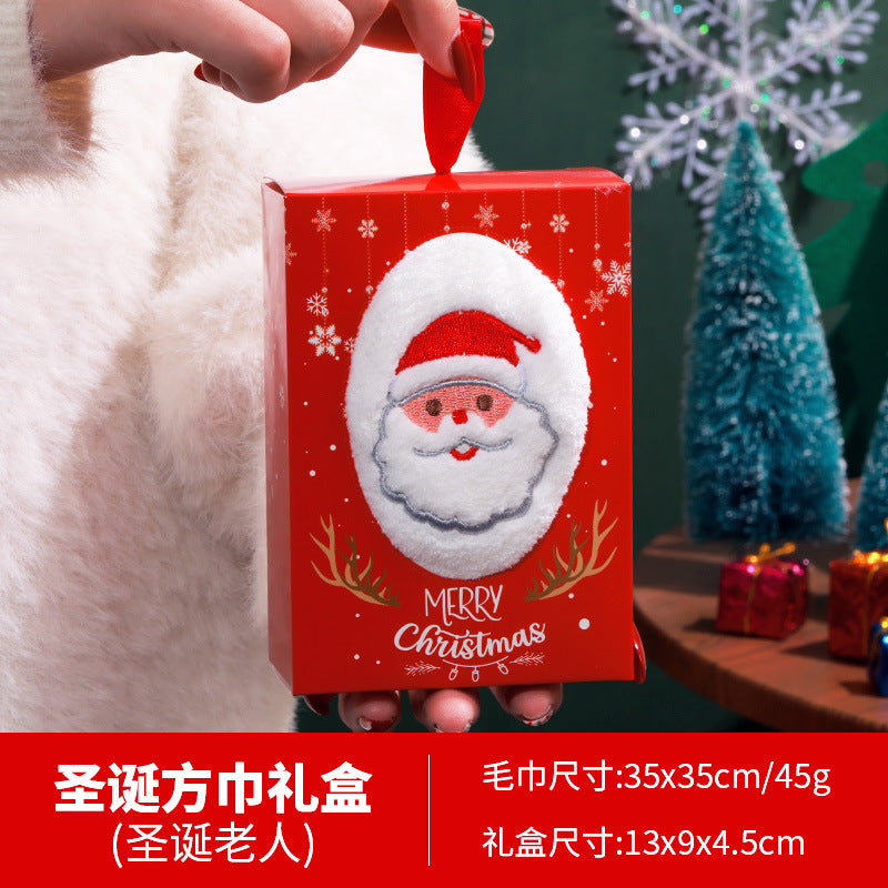 Cross-border Christmas creative towel gift box embroidery children's gift cartoon doll Christmas gift activity to customers