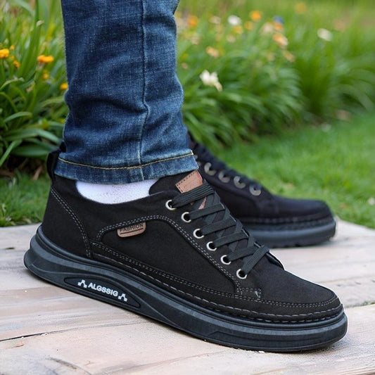 Canvas shoes, breathable and odor-proof, black cloth shoes, men's old Beijing anti-slip casual shoes, soft-soled shoes, men's middle-aged dad shoes