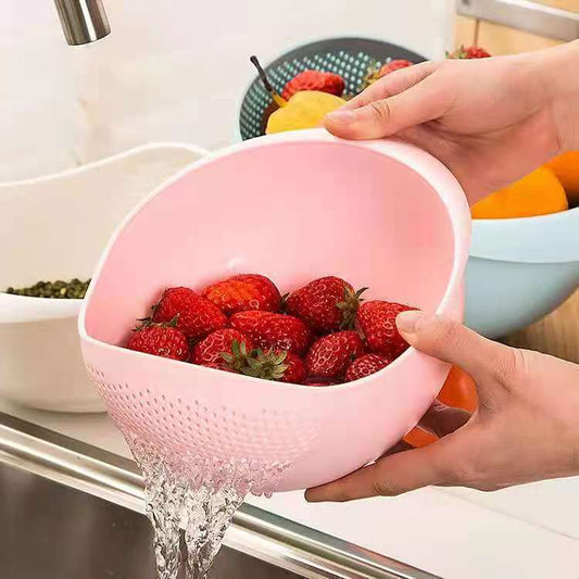 Plastic rice washing basin lazy creative kitchen thickening rice washing sieve drain vegetable basket kitchen utensils rice washer thickening