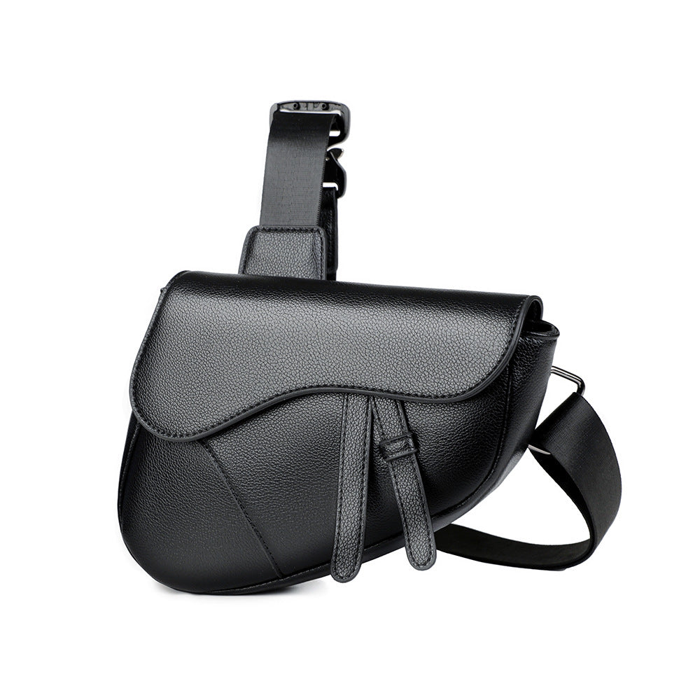 SH217 shoulder bag saddle bag zipper crossbody bag men's simple texture satchel light men's bag solid color