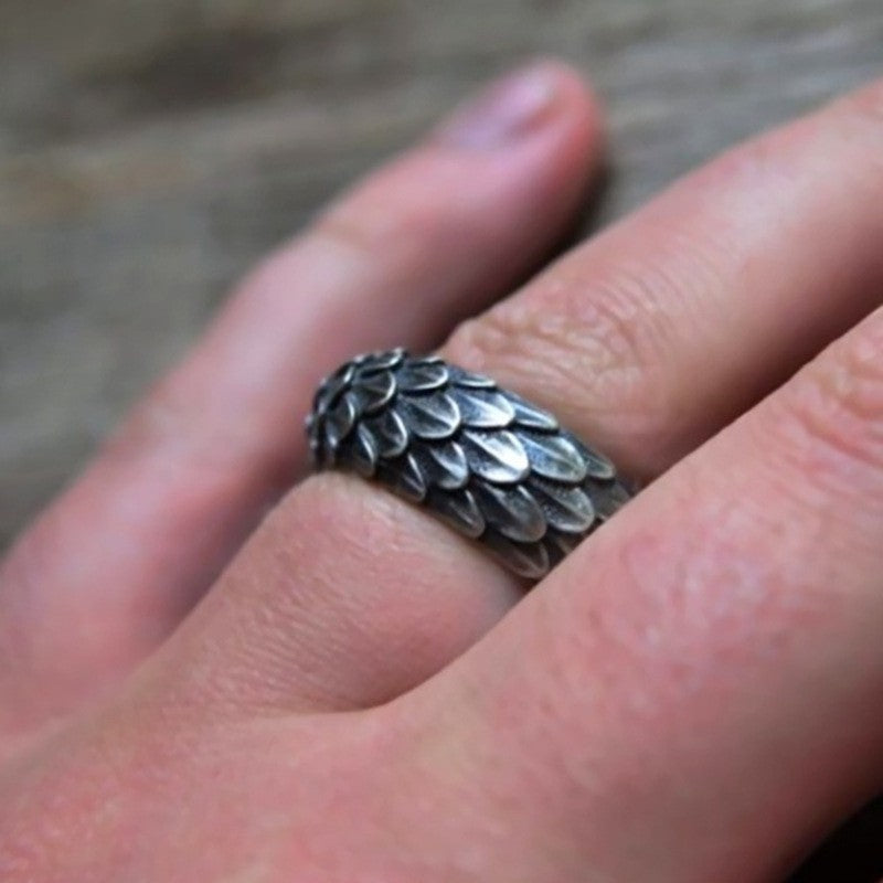 AliExpress retro domineering dragon scale rings men's European and American simple punk rings fashion and versatile cross-border wholesale