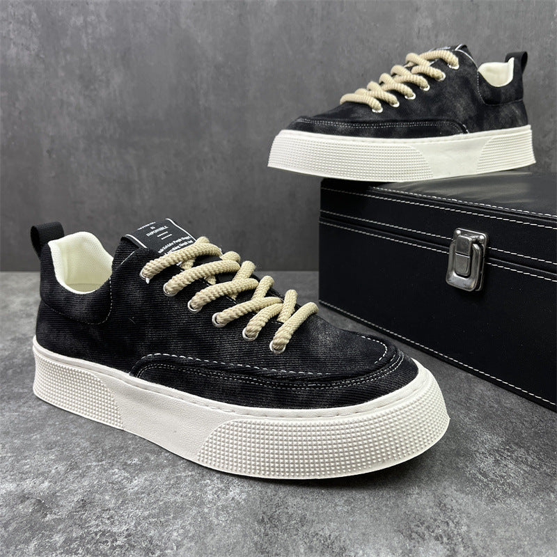Men's shoes spring 2025 new casual breathable soft-soled canvas shoes men's trend comfortable fashion lightweight shoes wholesale