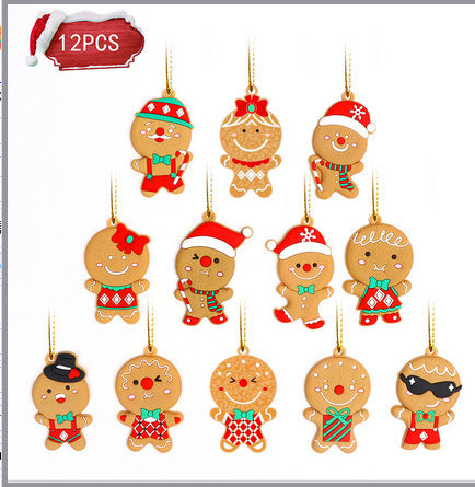 Cross-border hot sale classic Christmas gingerbread man pendant, Christmas decorations, Christmas tree pendants, spot wholesale
