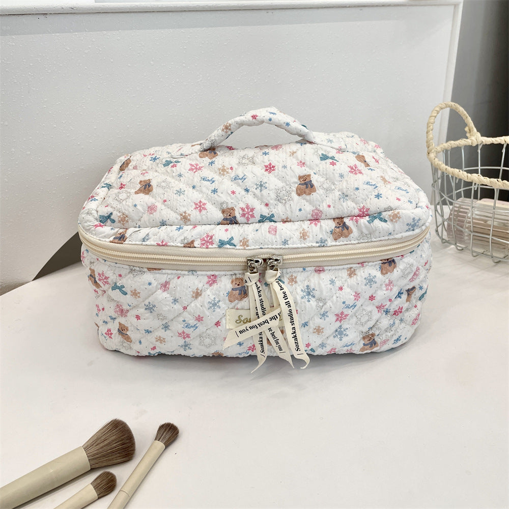 54131 [Copyright] Cosmetic bag female cartoon cute portable large capacity travel item storage bag handbag
