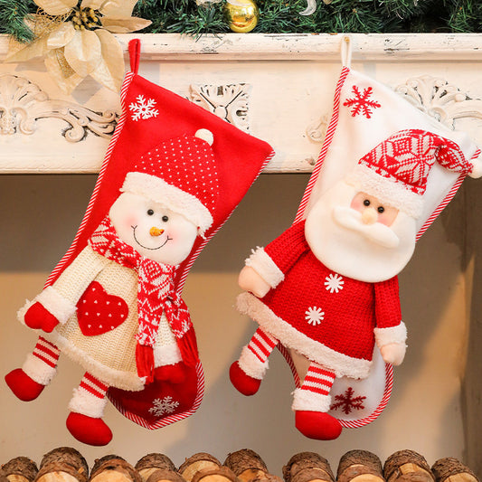 New Christmas decoration Christmas Eve Christmas stocking pendant gift Santa Claus kids Christmas gift bag wholesale