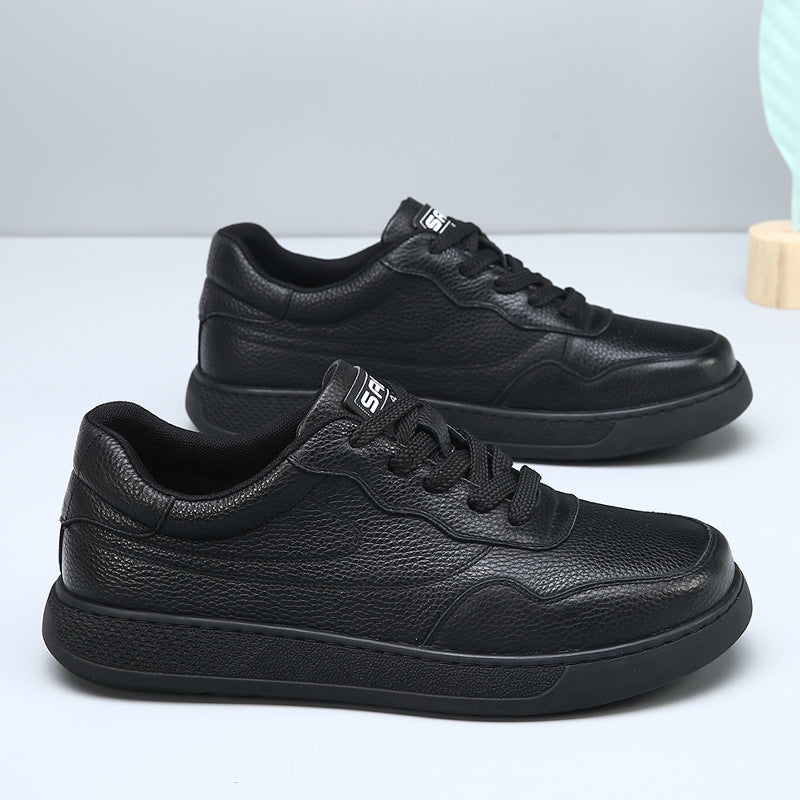 The first layer of cowhide autumn new men's casual shoes leather comfortable men's leather shoes white shoes board shoes men's shoes trend