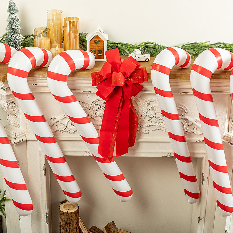 Cross-border inflatable crutches, candy bars, large Christmas decorations, decorations, holiday parties, beautiful displays, scene props