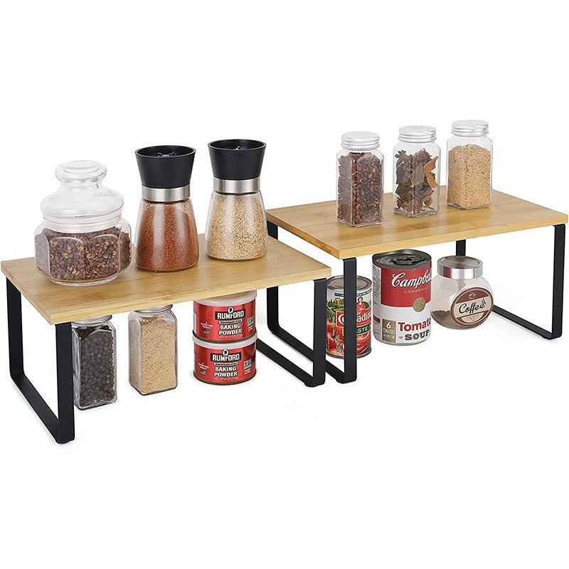 Cross-border living room organizing rack, kitchen shelf, spice rack, wooden multi-purpose tabletop storage shelf, cabinet storage shelf